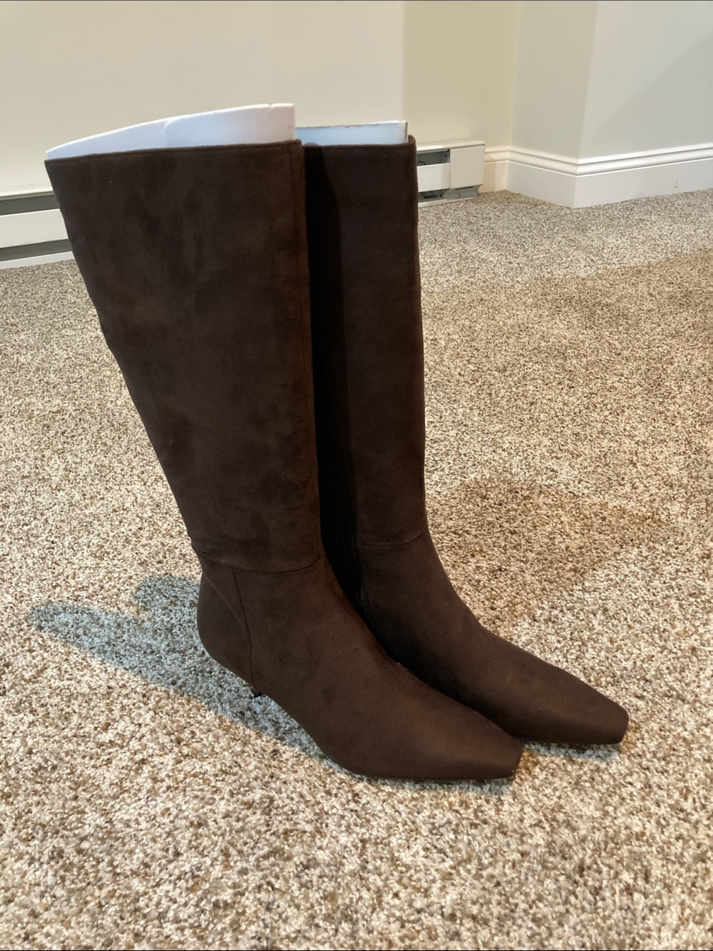 Nine West Dark Brown Knee-High Wedge Boots Retail $229
